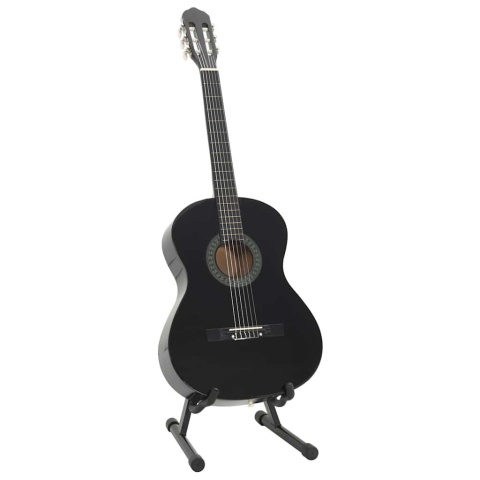  12-częściowy zestaw z gitarą klasyczną, czarny, 4/4, 39" Lumarko!