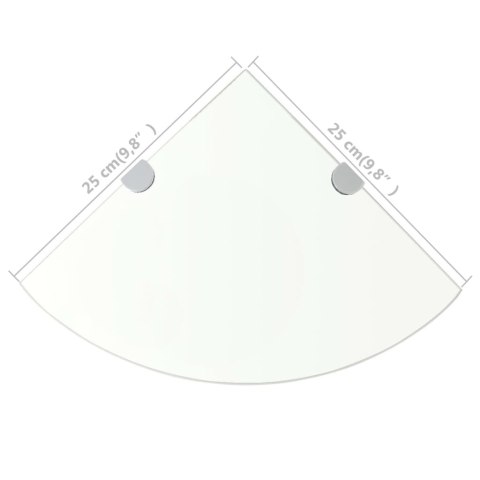  Półka narożna z chromowanymi wspornikami, szkło, 25x25 cm Lumarko!