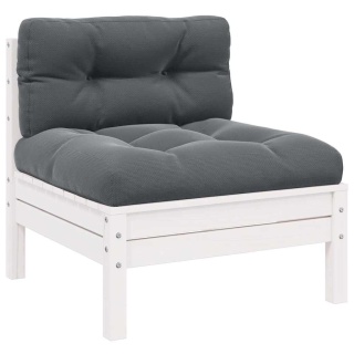  2-osobowa sofa ogrodowa z poduszkami, biała, drewno sosnowe Lumarko!