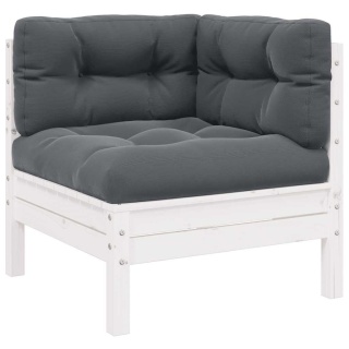  2-osobowa sofa ogrodowa z poduszkami, białe drewno sosnowe Lumarko!