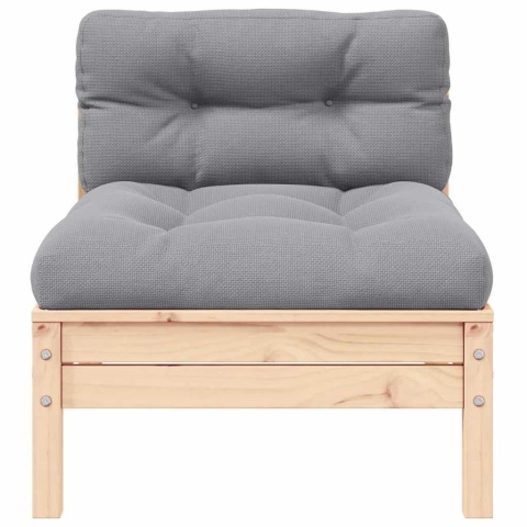  2-osobowa sofa ogrodowa z szarymi poduszkami, drewno sosnowe Lumarko!