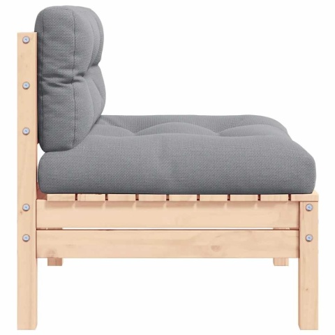  2-osobowa sofa ogrodowa z szarymi poduszkami, drewno sosnowe Lumarko!