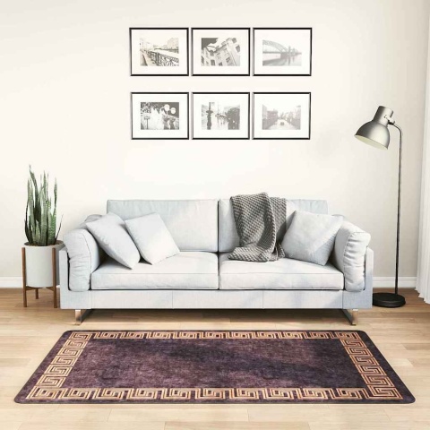  Dywan z możliwością prania, 80x150 cm, czarno-złoty Lumarko!