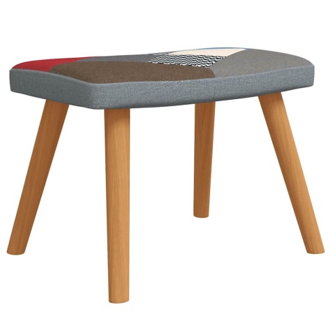  Fotel bujany z podnóżkiem, patchwork, obity tkaniną Lumarko!