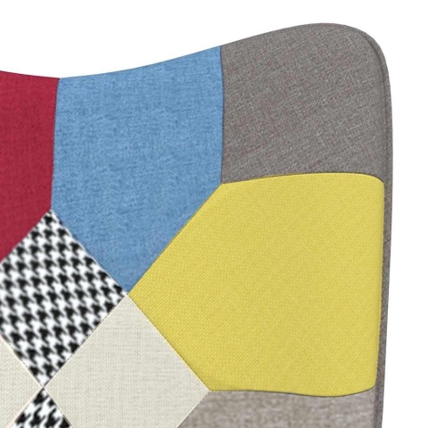  Fotel bujany z podnóżkiem, patchwork, obity tkaniną Lumarko!