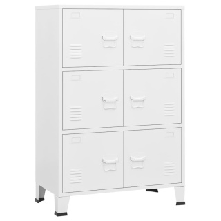  Industrialna szafka kartotekowa, biała, 75x40x115 cm, metal Lumarko!