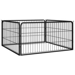  Kojec dla psa, 4 panele, czarny, 100x50 cm, stalowy Lumarko!