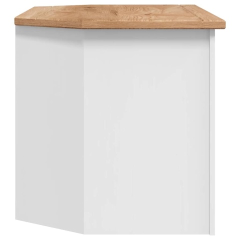  Narożna szafka pod TV, biała, 93x49x49 cm, sosna, seria Panama Lumarko!