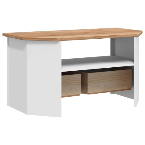  Narożna szafka pod TV, biała, 93x49x49 cm, sosna, seria Panama Lumarko!