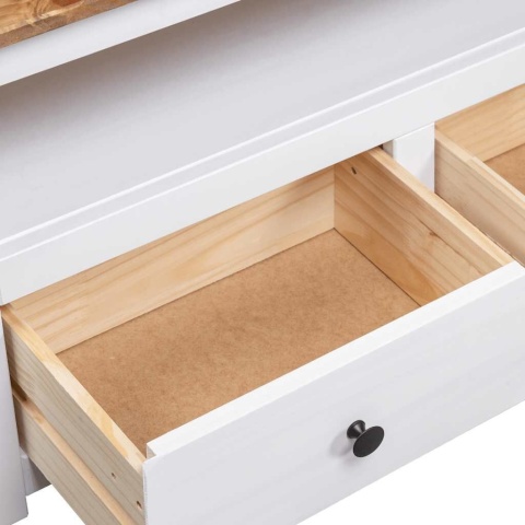  Narożna szafka pod TV, biała, 93x49x49 cm, sosna, seria Panama Lumarko!