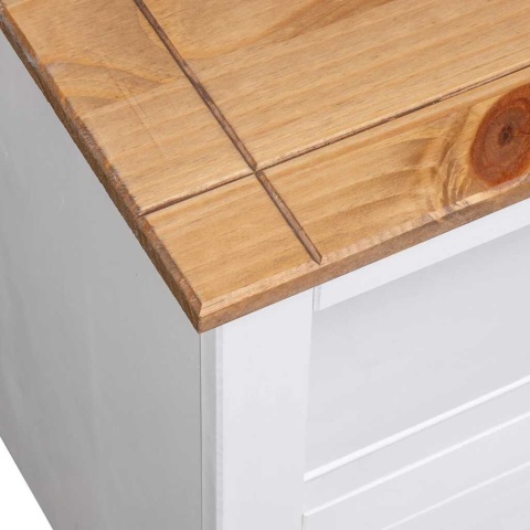  Narożna szafka pod TV, biała, 93x49x49 cm, sosna, seria Panama Lumarko!