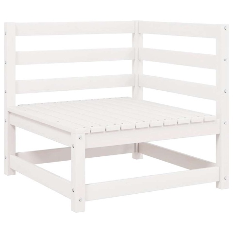  Ogrodowa sofa narożna, biała, lite drewno sosnowe Lumarko!