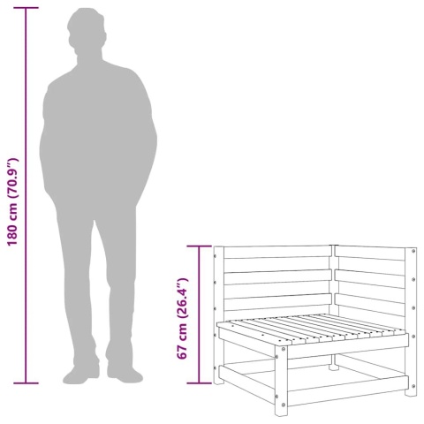  Ogrodowa sofa narożna, biała, lite drewno sosnowe Lumarko!