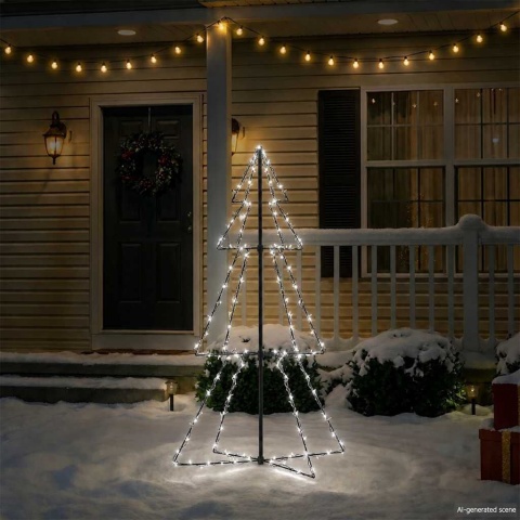  Ozdoba świąteczna w kształcie choinki, 160 LED, 78x120 cm Lumarko!