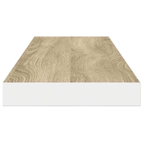  Półki ścienne, 4 szt., dębowo-białe, 120 x 23,5 x 3,8 cm, MDF Lumarko!