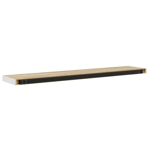  Półki ścienne, 4 szt., dębowo-białe, 120 x 23,5 x 3,8 cm, MDF Lumarko!