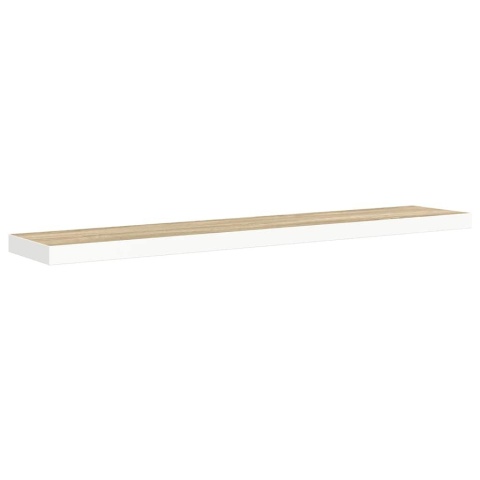 Półki ścienne, 4 szt., dębowo-białe, 120 x 23,5 x 3,8 cm, MDF Lumarko!