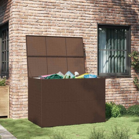  Skrzynia ogrodowa, brązowa, 150 x 100 x 100 cm, rattan PE Lumarko!