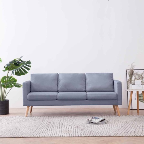  Sofa 3-osobowa, materiałowa, jasnoszara Lumarko!