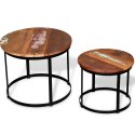  Dwa stoliki do kawy z odzyskanego drewna, okrągłe, 40 i 50 cm Lumarko!