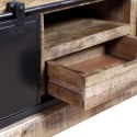 szafka pod TV z drewna mango z przesuwanymi drzwiczkami 110x30x45 cm Lumarko!