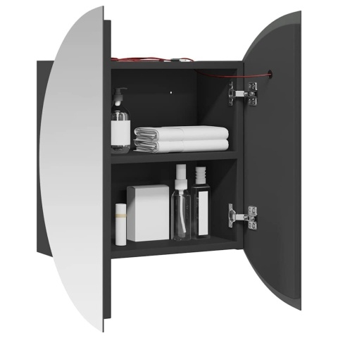 Szafka łazienkowa z lustrem i LED, szary, 47x47x17,5 cm Lumarko!