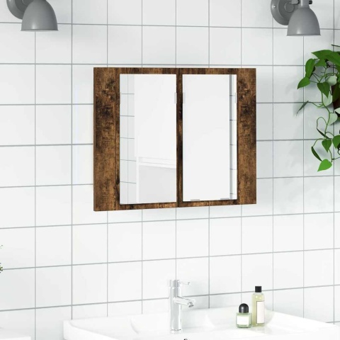  Szafka łazienkowa z lustrem, przydymiony dąb, 60x12x45 cm  Lumarko!