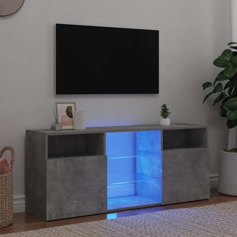  Szafka TV z oświetleniem LED, szarość betonu, 120x30x50 cm Lumarko!