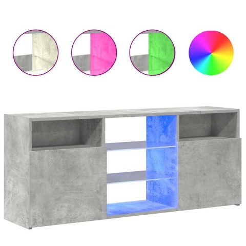  Szafka TV z oświetleniem LED, szarość betonu, 120x30x50 cm Lumarko!