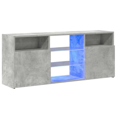  Szafka TV z oświetleniem LED, szarość betonu, 120x30x50 cm Lumarko!