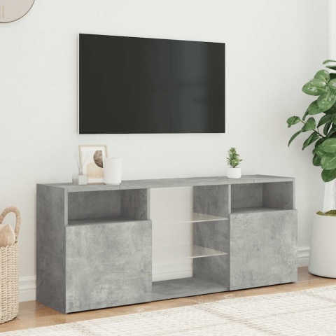  Szafka TV z oświetleniem LED, szarość betonu, 120x30x50 cm Lumarko!