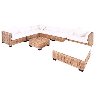  Zestaw wypoczynkowy, 27 elementów, naturalny rattan Lumarko!