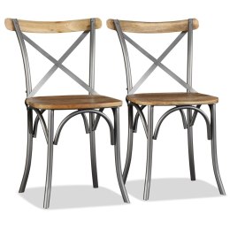  Krzesła stołowe, 2 szt., lite drewno mango Lumarko!