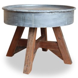  Stolik kawowy, lite drewno z odzysku, 60 x 45 cm, srebrny Lumarko!