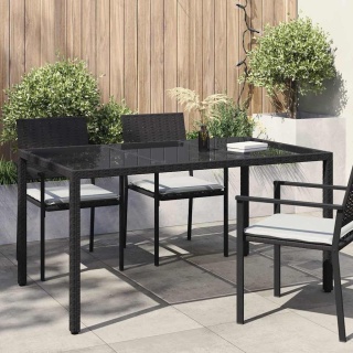 Czarny stół do jadalni 150x90x75 cm Polirattan Lumarko!