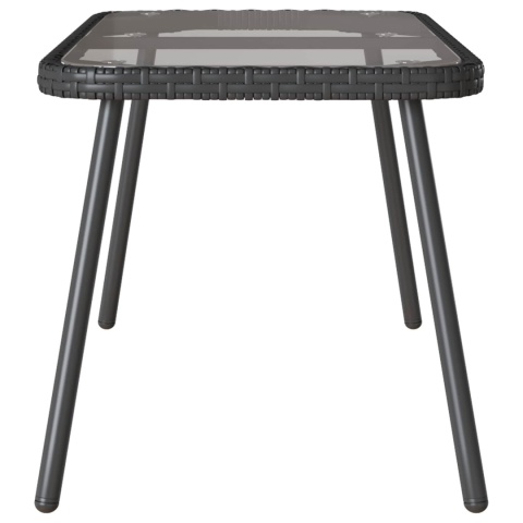 Czarny stolik kawowy 90x45x42 cm z syntetycznego rattanu Lumarko!