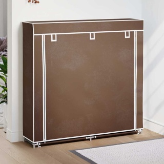 Materiałowa szafka na buty z osłoną, 115 x 28 x 110 cm, brązowa Lumarko!