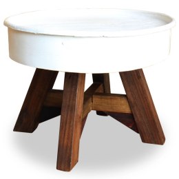  Stolik kawowy, lite drewno z odzysku, 60 x 45 cm, biały Lumarko!