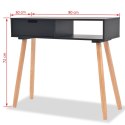  Stolik typu konsola, drewno sosnowe, 80x30x72 cm, czarny Lumarko!