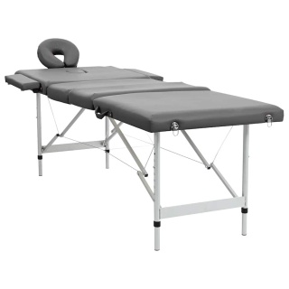 Stół do masażu, 4 strefy, rama z aluminium, antracyt, 186x68cm Lumarko! Lumarko!