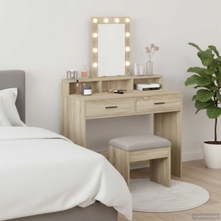 Toaletka z oświetleniem LED Sonoma Oak 100x41x140 cm Lumarko!