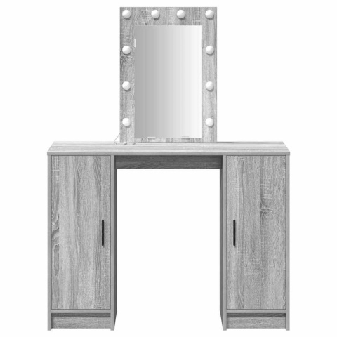 Toaletka vidaXL z oświetleniem LED w Szarym kolorze Sonoma - 102x33x135 cm Lumarko!