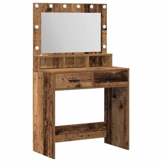 Toaletka z oświetleniem LED w stylu starego drewna 79x41x135 cm Lumarko!