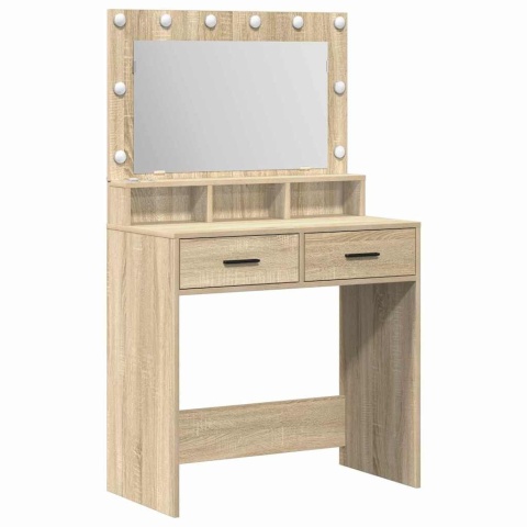 Toaletka vidaXL z podświetleniem LED, Sonoma Dąb, 79x41x135 cm Lumarko!