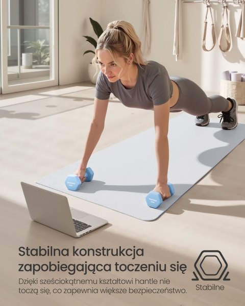 Hantle do codziennych ćwiczeń 2 x 3 kg blassblau