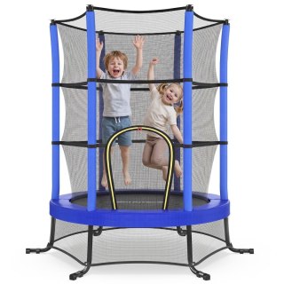Trampolina dla dzieci, trampolina dziecięca 174 cm z siatką bezpieczeństwa, osłoną krawędzi, mini trampolina fitness, stalowa ra