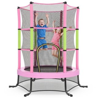 Trampolina dla dzieci, trampolina dziecięca 174 cm z siatką bezpieczeństwa, osłoną krawędzi, mini trampolina fitness, stalowa ra