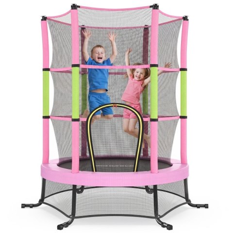 Trampolina dla dzieci z siatką, Różowy