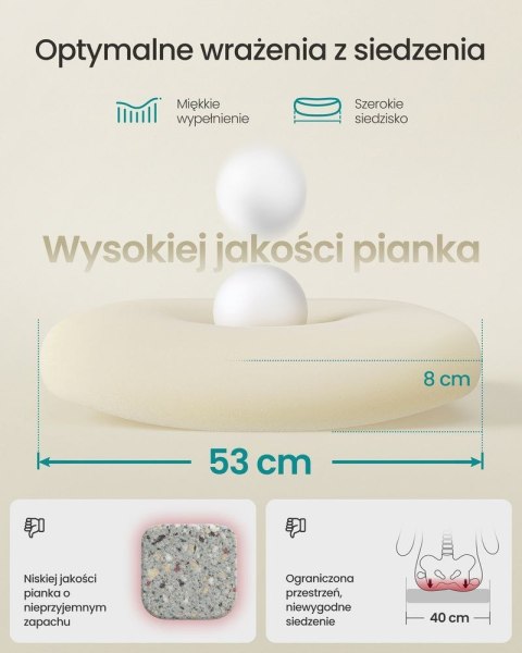 Fotel biurowy siatkowy z zagłówkiem piaskowo-beżowy
