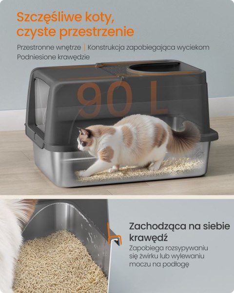 Kuweta dla kota z pokrywą, czarny
